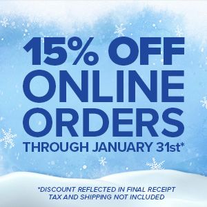 Red graphic that reads, "Online Orders Now Available" with "Shop Now" text below and a shopping cart graphic. Next to that is a group of white and black HDPE bottles including a cylinder round, bullet and boston round. They have a black lotion pump, mini trigger style fine mist sprayer and a fine mist sprayer.